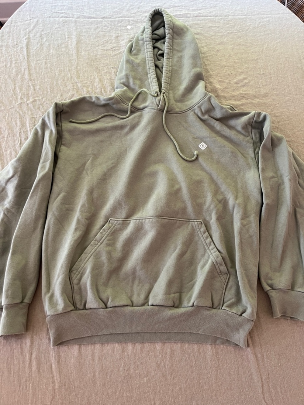 Men's Rivian branded Crewneck Hoodie in Sage Green